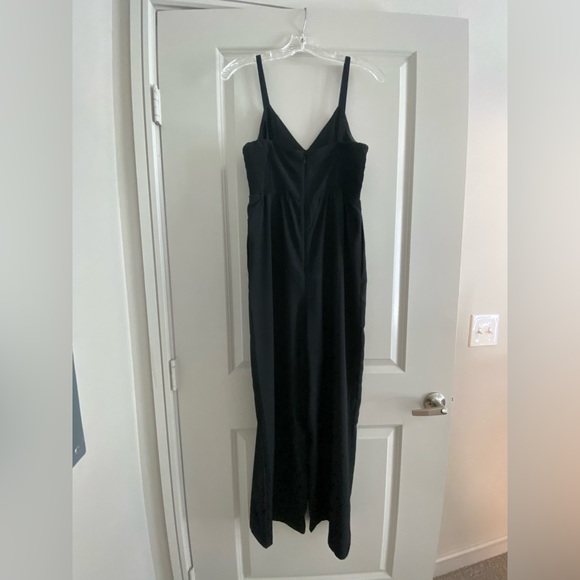 Madewell Black Square-Neck Wide-Leg Sleeveless Jumpsuit with adjustable straps - Picture 3 of 6